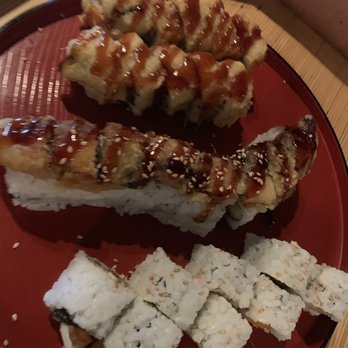 Ginza Sushi - Las Vegas roll top, dragon roll middle and shrimp tempura bottom - Sushi Bars Near Me - Tucson, Arizona Ginza Sushi - Las Vegas roll top, dragon roll middle and shrimp tempura bottom - Sushi Bars Near Me - Tucson, Arizona