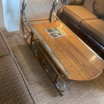 Windham - a coffee table with a sled on it - Hotels Near Me - Windham, New York