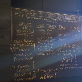 Pigeon Head Brewery - No food but can order from local places! - Breweries Near Me - Reno, Nevada Pigeon Head Brewery - No food but can order from local places! - Breweries Near Me - Reno, Nevada