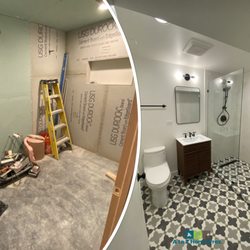 A to Z Home Pros - Basement Bathroom Addition, Wilmette IL #atozhomepros #bathremodeling #homeimprovment #homeremodel #bathdesign #bathroomremodel #bathroomdes