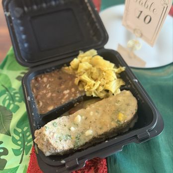 Springreens - Turkey loaf with 4 bean chili and cabbage - Mediterranean Near Me - Atlanta, Georgia Springreens - Turkey loaf with 4 bean chili and cabbage - Mediterranean Near Me - Atlanta, Georgia