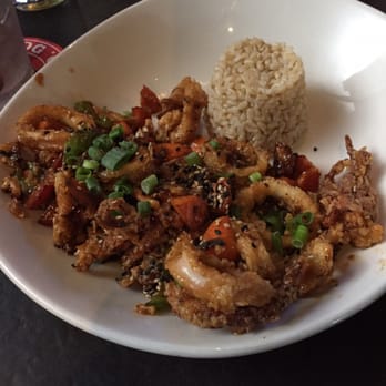 Yard House - Kung Pao Calamari with brown rice - $7 (Happy Hour) - Bars Near Me - Westlake, Ohio Yard House - Kung Pao Calamari with brown rice - $7 (Happy Hour) - Bars Near Me - Westlake, Ohio