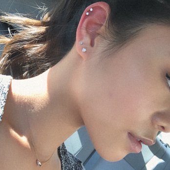 JuL Head Piercing - Double helix, titanium stud earrings, 2.5mm - Jewelry Near Me - Alhambra, California