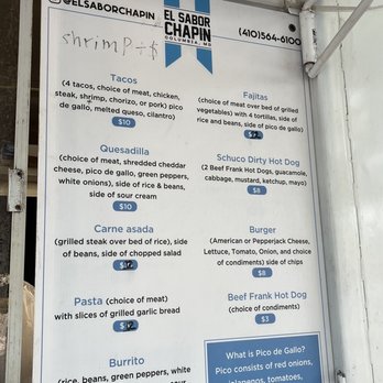 El Sabor Chapin - Menu - Food Trucks Near Me - Elkridge , Maryland El Sabor Chapin - Menu - Food Trucks Near Me - Elkridge , Maryland