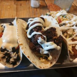 Barra - Black bean taco, cauliflower taco, and perch taco