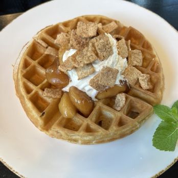 The Whistling Duck - The Saturday Morning Waffle. Those little squares are Cinnamon Toast Crunch! - Southern Near Me - Ocala, Florida The Whistling Duck - The Saturday Morning Waffle. Those little squares are Cinnamon Toast Crunch! - Southern Near Me - Ocala, Florida