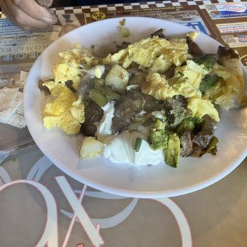 Sax's Joint - Philly cheese steak scramble - Breakfast & Brunch Near Me - Petaluma, California Sax's Joint - Philly cheese steak scramble - Breakfast & Brunch Near Me - Petaluma, California