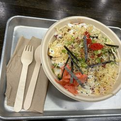Sushi burrito bowl with Sashimi