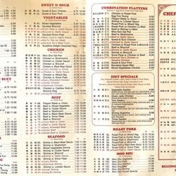 Beijing Restaurant - New Menu - November 2019