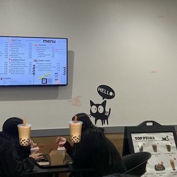 Neko Cafe - menu and some of the cute decor - Bubble Tea Near Me - Riverside, California