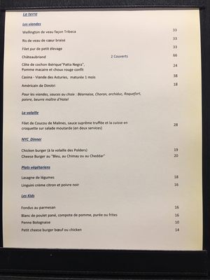 Menu photo 3 Tribeca Gerpinnes, WHT