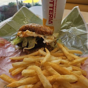 LOTTERIA Fullerton - Bibim rice burger, cheese fries and beverage. - Burgers Near Me - Fullerton, California