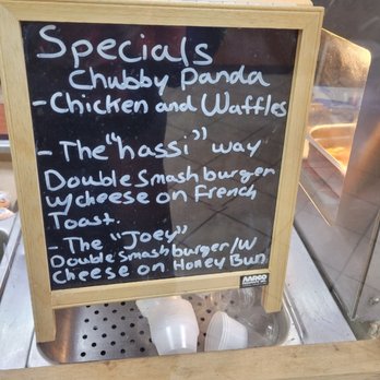 Chubby Panda - a menu on a chalk board - Fast Food Near Me - Detroit, Michigan
