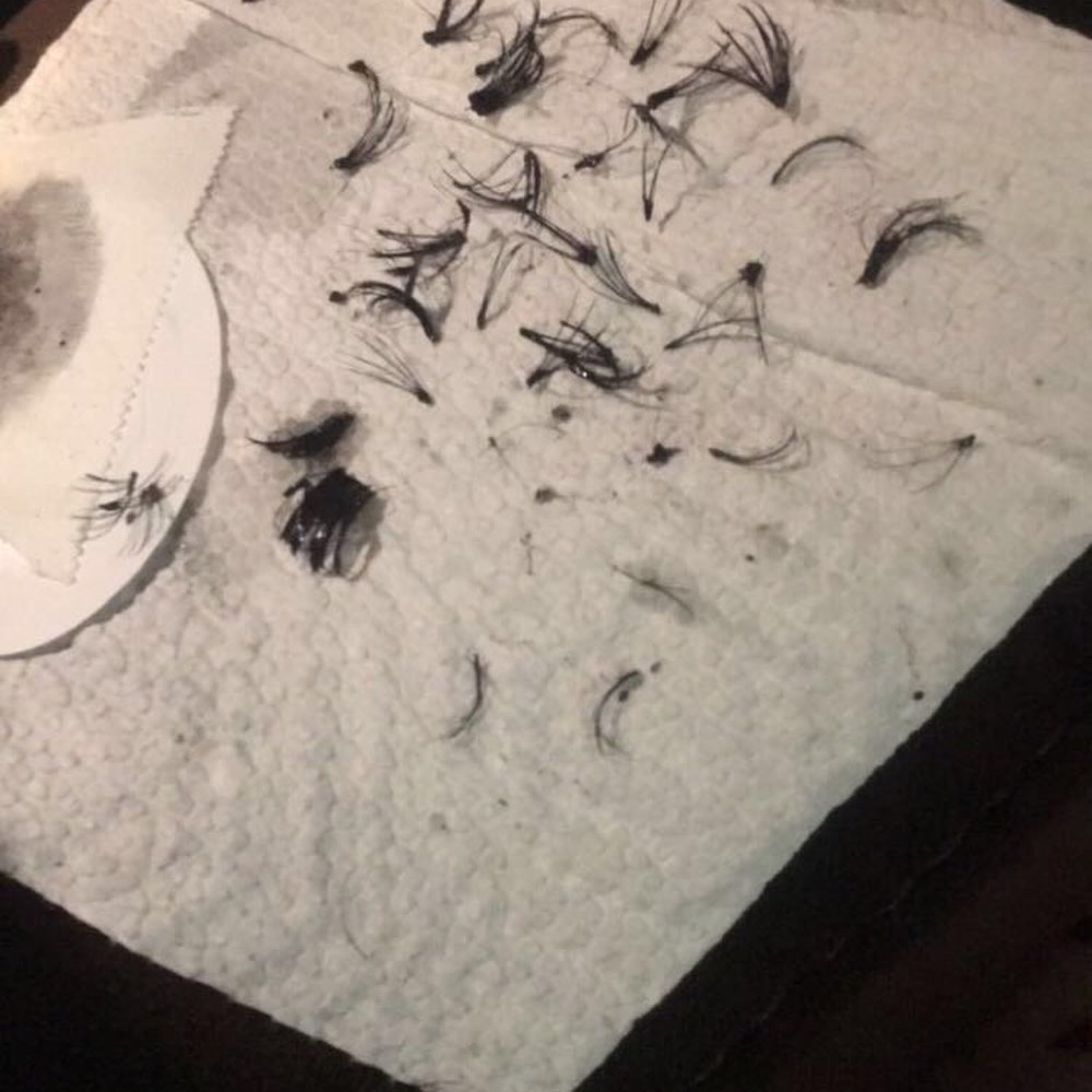 Color My Nails - These are some of the clusters after removal. Yes some natural lashes are stuck inside the clusters. - Nail Salons Near Me - Las Vegas, Nevada