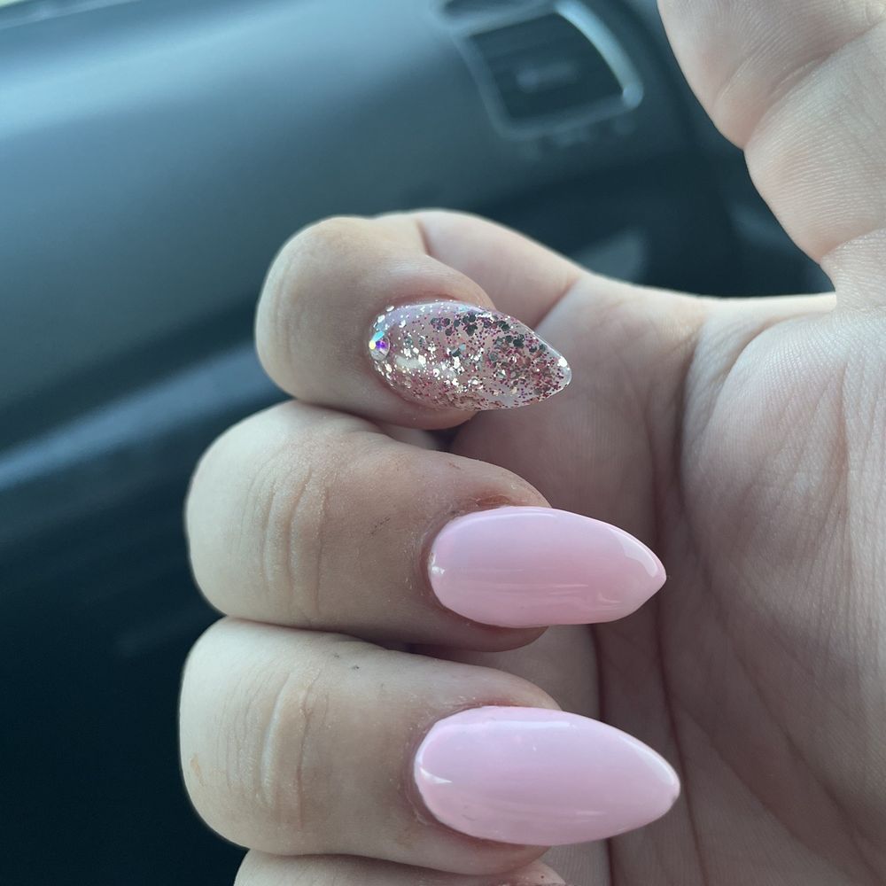 Full set acrylic plus rhinestone 80+20 dollar tip