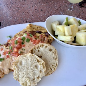 Another Broken Egg Cafe - Mardi Gras Omelette with fresh fruit cup - Cafes Near Me - Fairhope, Alabama Another Broken Egg Cafe - Mardi Gras Omelette with fresh fruit cup - Cafes Near Me - Fairhope, Alabama