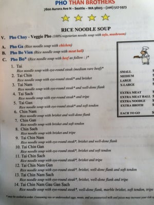 Menu photo 8 Pho Than Brothers Seattle, WA