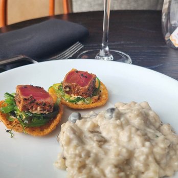 Burdock + Bitters - Spicy Tuna on the top and mushroom risotto on the bottom - Bars Near Me - Omaha, Nebraska