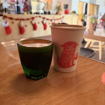 Lau Lau - Chinese 5 spice Cortado & Hojicha latte - Coffee & Tea Near Me - Austin, Texas