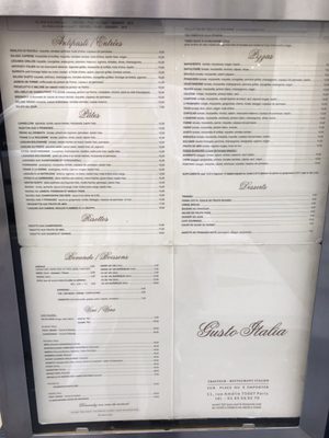 Menu photo 8 Gusto Italia Paris, 75 Menu photo 8 Gusto Italia Paris, 75