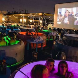 The Projector Guys - Hot tub movie night fundraiser Philadelphia Children's Hospital