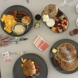 GRILLED CROISSANT SANDWICH COUNTRY SAUSAGE LINKS PECAN SMOKED BACON TWO EGGS ANY STYLE* BREAKFAST POTATOES BUTTERMILK BISCUIT KIDS PANCAKES