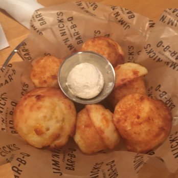 Jim 'N Nick's Bar-B-Q - Cheese muffin with butter. - Barbeque Near Me - Chattanooga, Tennessee Jim 'N Nick's Bar-B-Q - Cheese muffin with butter. - Barbeque Near Me - Chattanooga, Tennessee