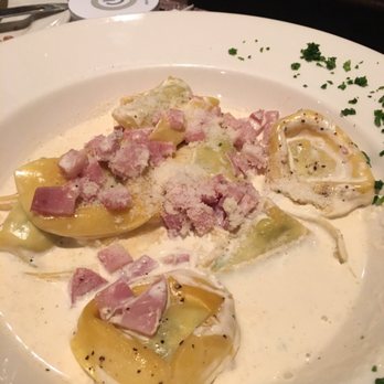 Cotto - Tortelloni panna e prosciutto (after we took a bite. It looks prettier when you first get it). Soooo good!! - Italian Near Me - London, XGL