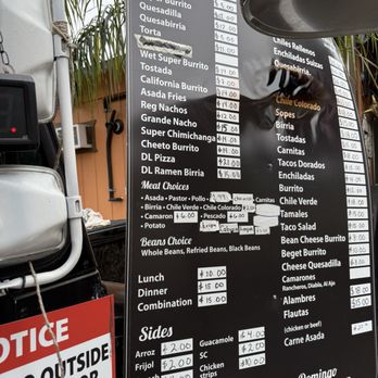 Don Luis Taqueria - Menu March 2026 - Food Trucks Near Me - Jackson, California