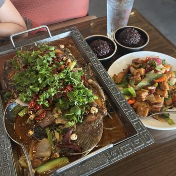Spicy J's - Grilled fish in a pot, stired fried tofu - Szechuan Near Me - Fresno, California