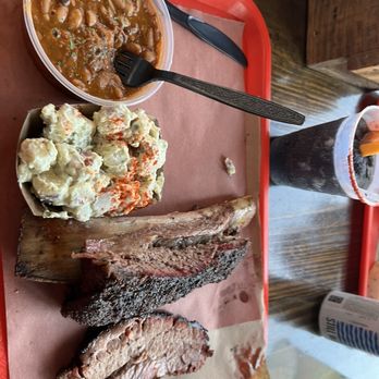 Terry Black's Barbecue - Beans, potato salad, beef rib and brisket. - Barbeque Near Me - Austin, Texas Terry Black's Barbecue - Beans, potato salad, beef rib and brisket. - Barbeque Near Me - Austin, Texas