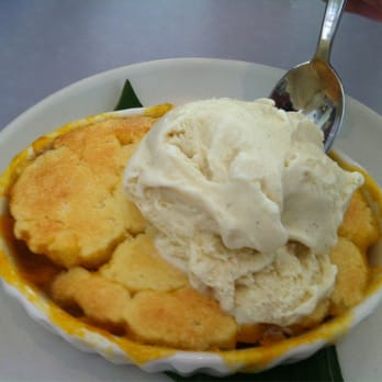 Cafe Julia - Mango cobbler with real vanilla ice cream! - Cafes Near Me - Honolulu, Hawaii
