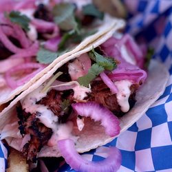 Riverside Fish n' Chips - Pulled BBQ pork Tacos with Fries