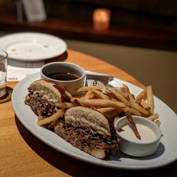 Pinstripes - Beef French dip sandwich - Bowling Near Me - Northbrook, Illinois