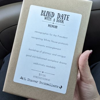 E Shaver Bookseller - The "blind date with a book" I purchased - Bookstores Near Me - Savannah, Georgia E Shaver Bookseller - The "blind date with a book" I purchased - Bookstores Near Me - Savannah, Georgia