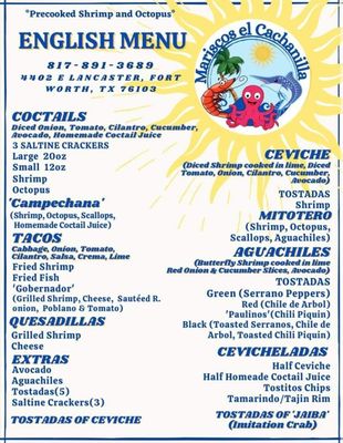 Menu photo 5 Mariscos El Cachanilla Fort Worth, TX Menu photo 5 Mariscos El Cachanilla Fort Worth, TX