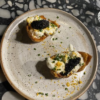 Boia De - Potato skin with caviar - Italian Near Me - Miami, Florida