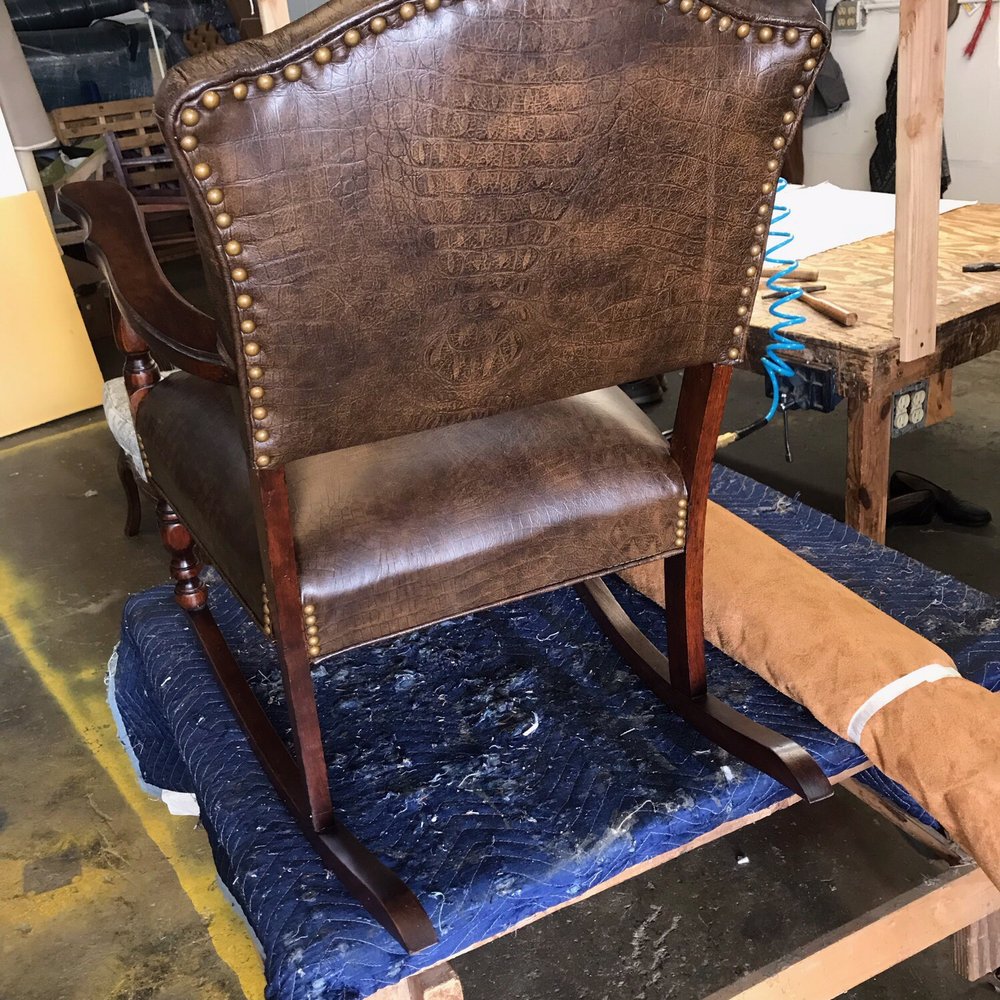 Louis Upholstery - Louis upholstery 70+-year-old rocking chair - Furniture Reupholstery Near Me
