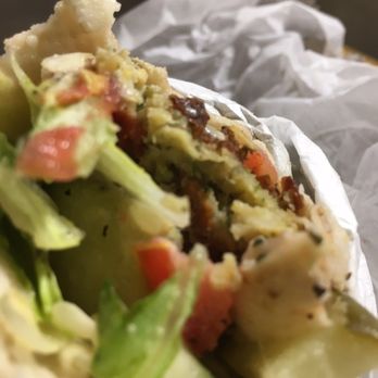 Falafel Corner - Sorry to show you my bite but you can get idea about this Falafel Roll-up - Middle Eastern Near Me - Cambridge, Massachusetts