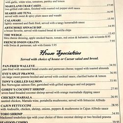 Gordy's Steakhouse - Menu: Food