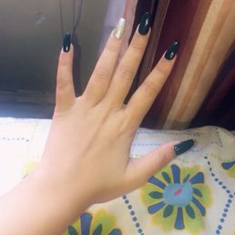 green and silver acrylics green and silver acrylics