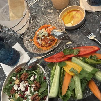 Zaytinya - SMOKED BEET SALATA + CRUNCHY VEGETABLES + H'TIPITI dip - Turkish Near Me - Palo Alto, California