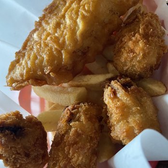 Camelot Fish & Chips - Combo fish with oysters. - Seafood Near Me - Pacifica, California