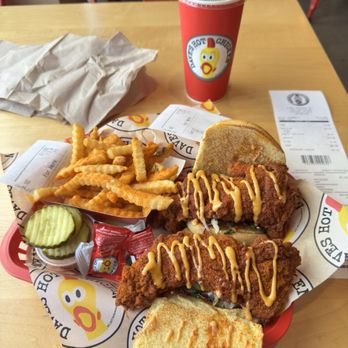 Dave's Hot Chicken - The two Dave's #2 2 Sliders w/ Fries with "hot" flavor - Chicken Shop Near Me - Brentwood, California Dave's Hot Chicken - The two Dave's #2 2 Sliders w/ Fries with "hot" flavor - Chicken Shop Near Me - Brentwood, California