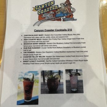Canyon Coaster - Cocktail menu - Amusement Parks Near Me - Williams, Arizona