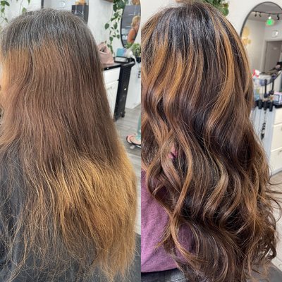 Color Corrections - Similar to the way that color-correction can cancel out and neutralize uneven pigments in your skin when it comes to makeup, a color-correction hair service works similarly. When done with a hair toner that has multiple uses, color correction can be done on all hair types and to fix any sort of coloring errors.

From lightening of darkened hair, to darkening of lightened hair, to hair bleached or dyed incorrectly or even simply to help get rid of brassy tones from the hair, it will have you covered!

If you are someone with any sort of hair color problems, then check out this article for every detail you need to know about hair color correction.