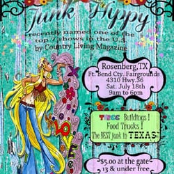 Junk Hippy - Saturday, July 18
9-6
$5 at the gate admits you to all three buidings!
13 and under free