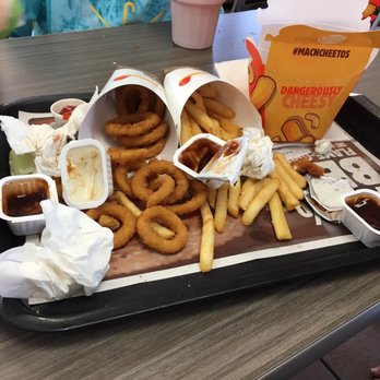 Burger King - As you can see most food that was eaten was fries and onion rings with sauce.. - Burgers Near Me - Riverside, California