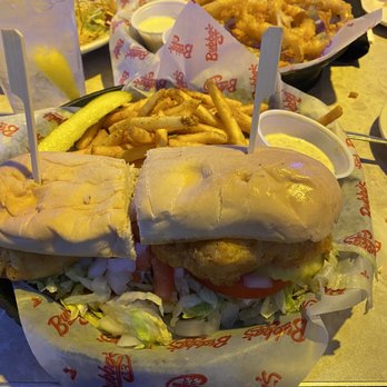 Bubba's 33 - Fish sandwich and onion rings in back - Pizza Near Me - Aurora, Colorado