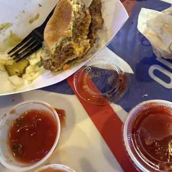 P2 The Deuce - Almost finished burger!! Forgot to take before pics! - American Near Me - Wichita Falls, Texas P2 The Deuce - Almost finished burger!! Forgot to take before pics! - American Near Me - Wichita Falls, Texas